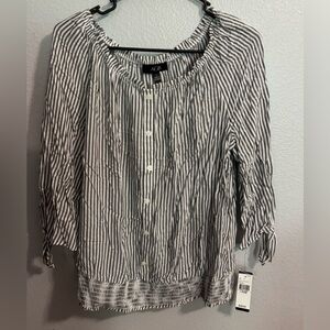 AGB Boho Flowy Blouse Women's Size Lg Career Top
